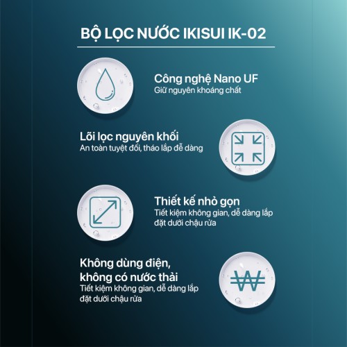 Bộ lọc nước Nano 5 cấp giữ khoáng IKISUI IK-02